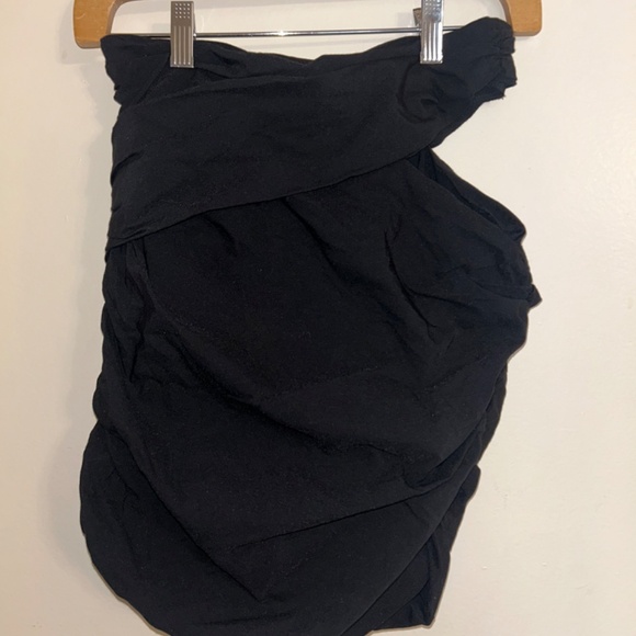 Zara Ruched Mini Skirt Black - Picture 3 of 4